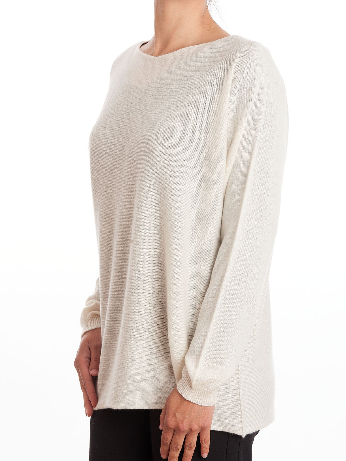 Cream Women's 100% Cashmere Oversized Sweater, view 2