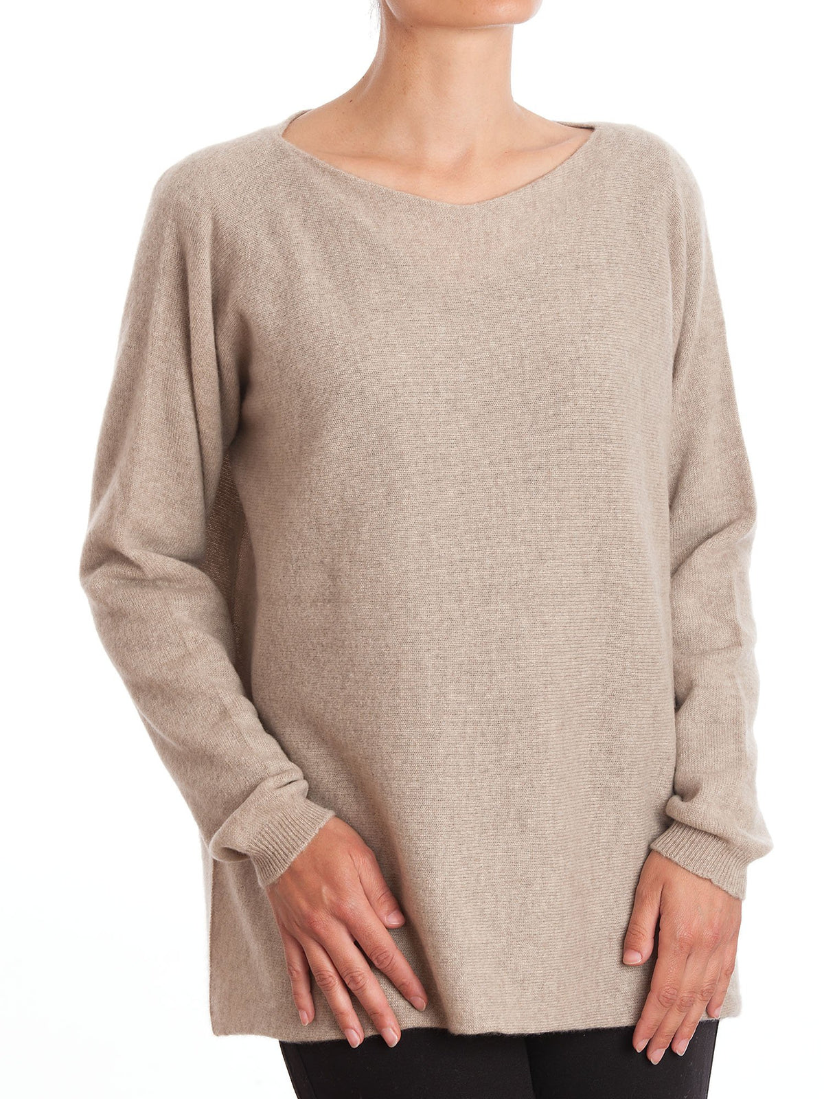 Beige Women's 100% Cashmere Oversized Sweater
