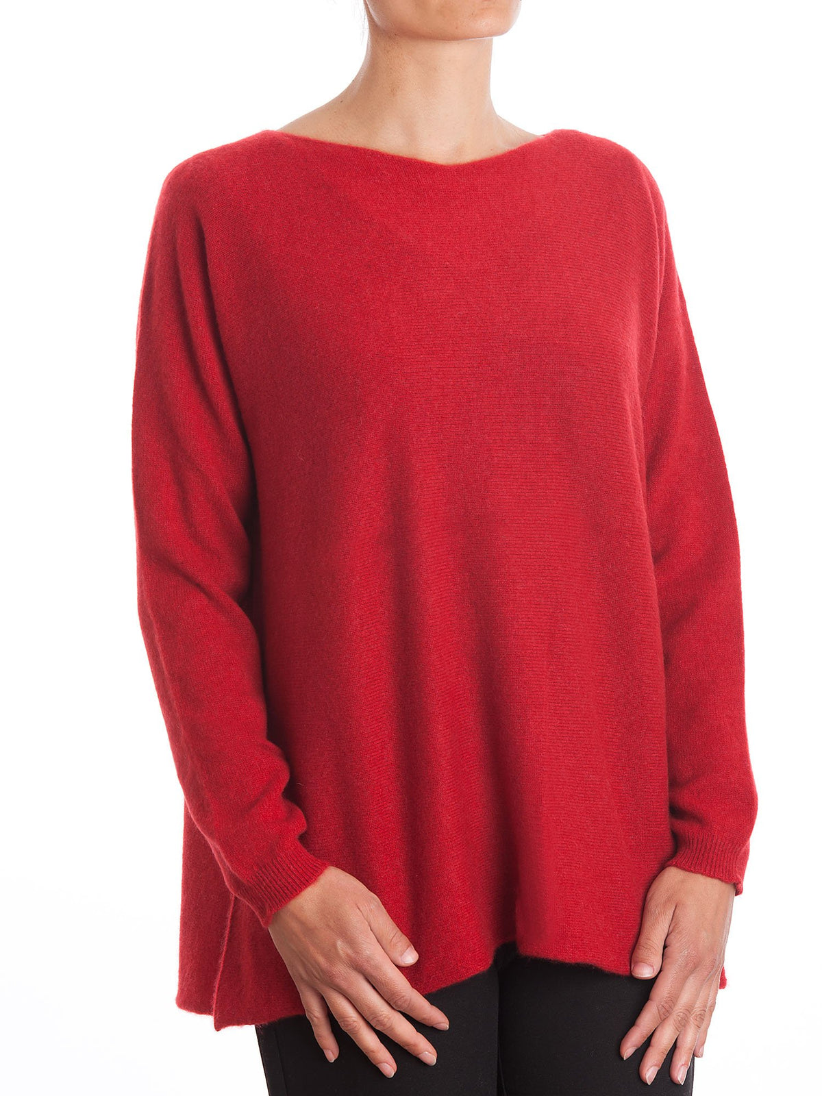 Red Women's 100% Cashmere Oversized Sweater