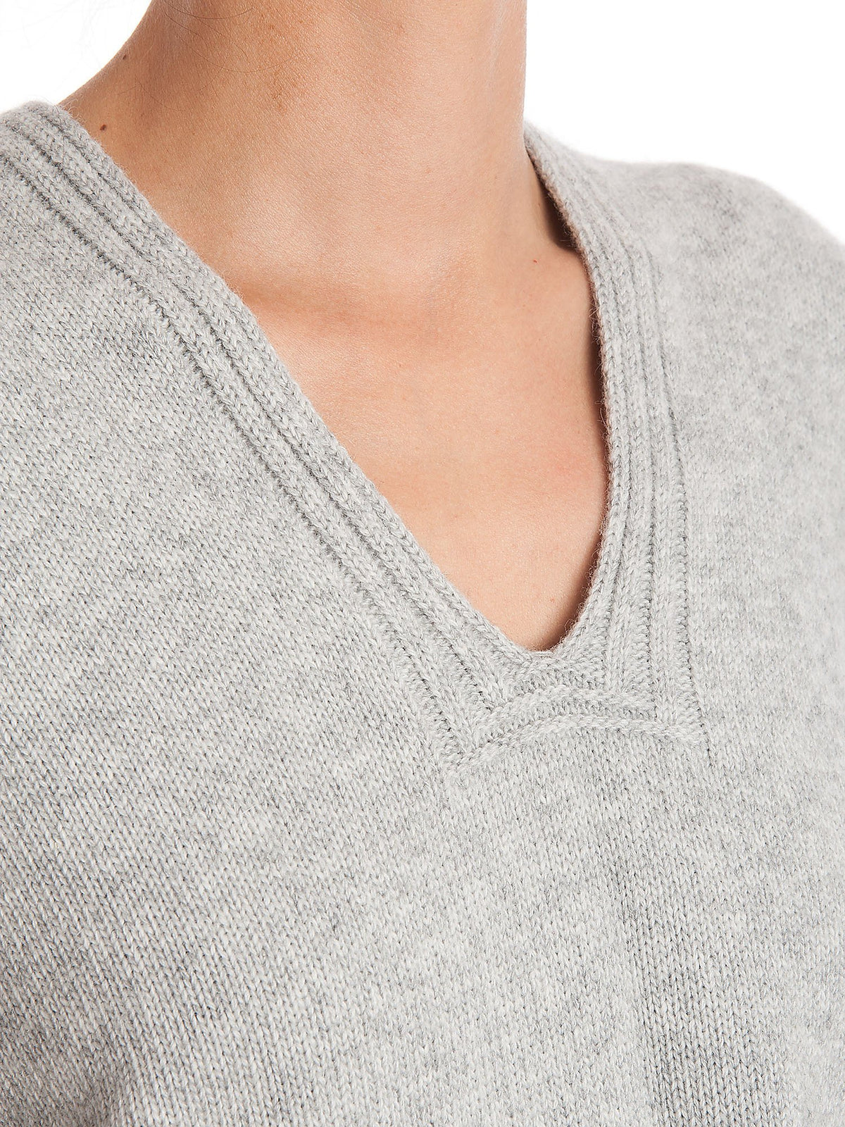 Gray Cashmere Blend Cape With Side Buttons, view 5