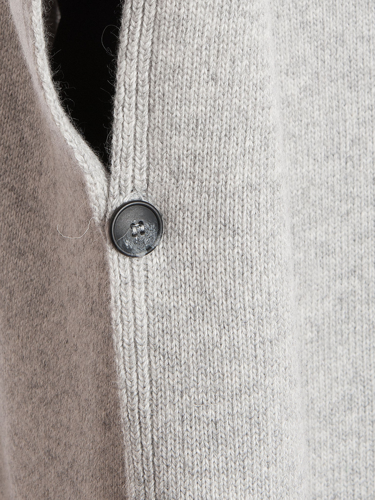 Gray Cashmere Blend Cape With Side Buttons, view 6