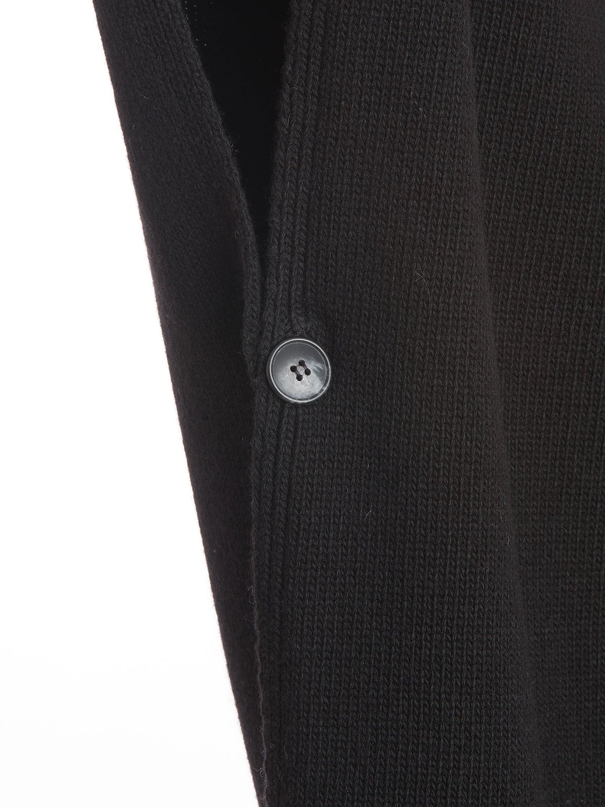 Black Cashmere Blend Cape With Side Buttons, view 3
