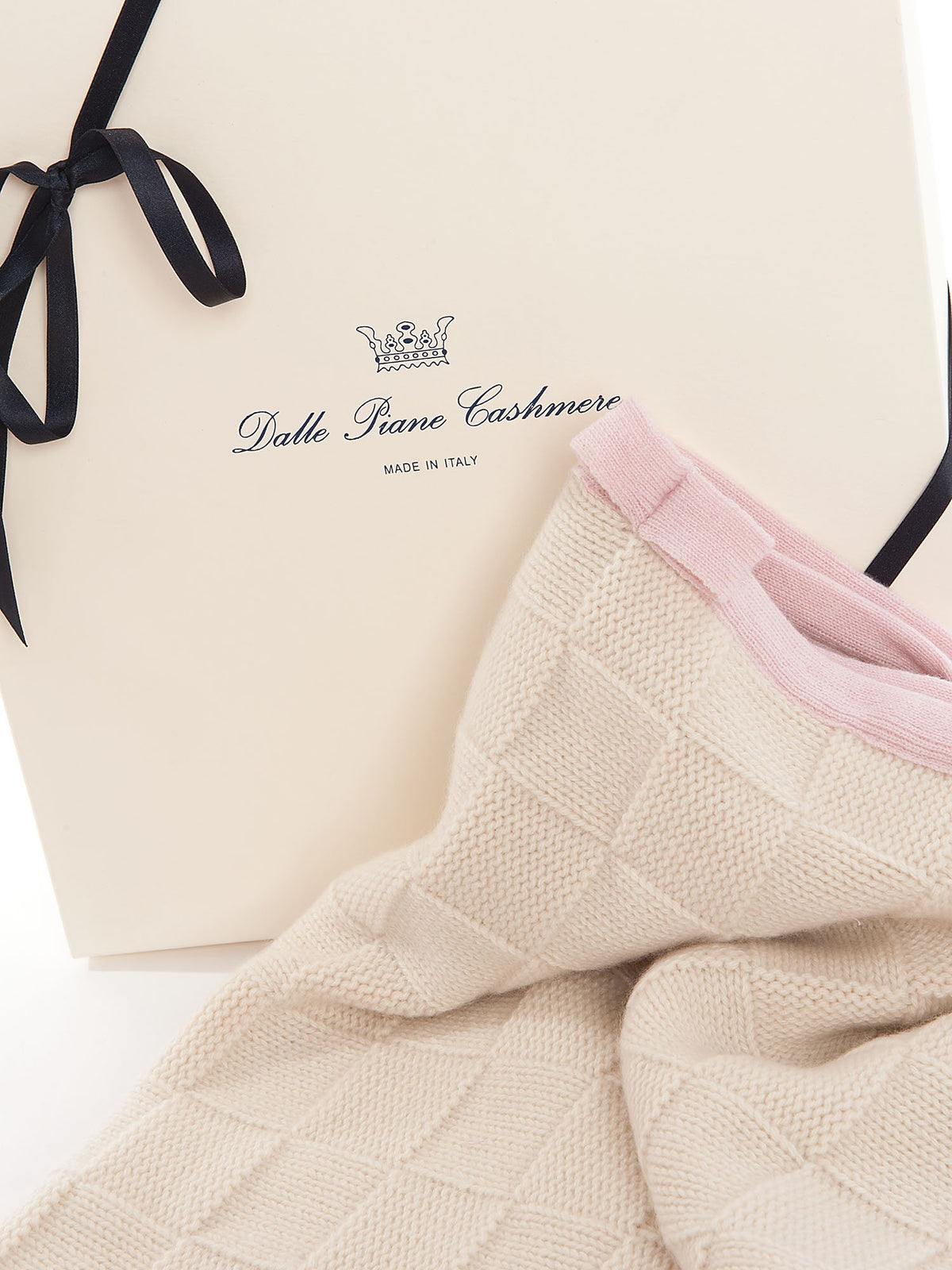 Pink 100% Cashmere Baby Blanket With Contrast Edge, view 2