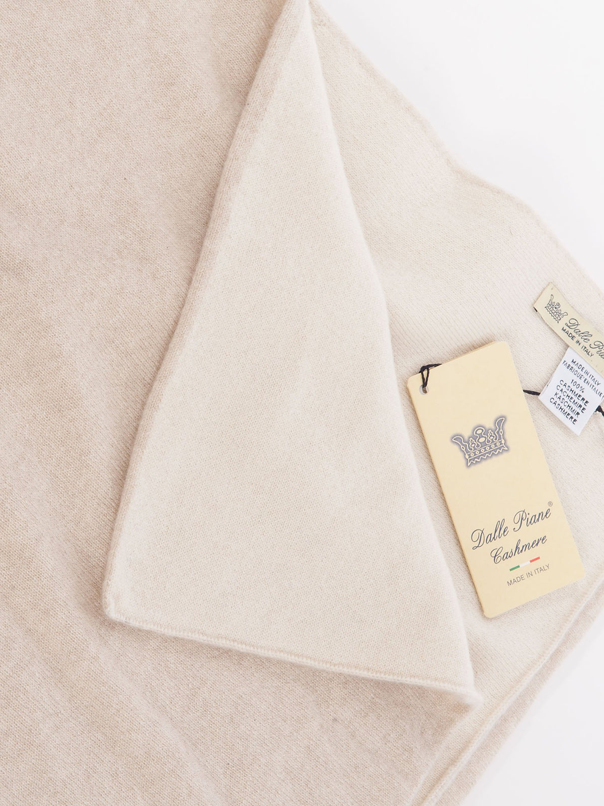 Beige Two-Tone 100% Cashmere Baby Blanket, view 2