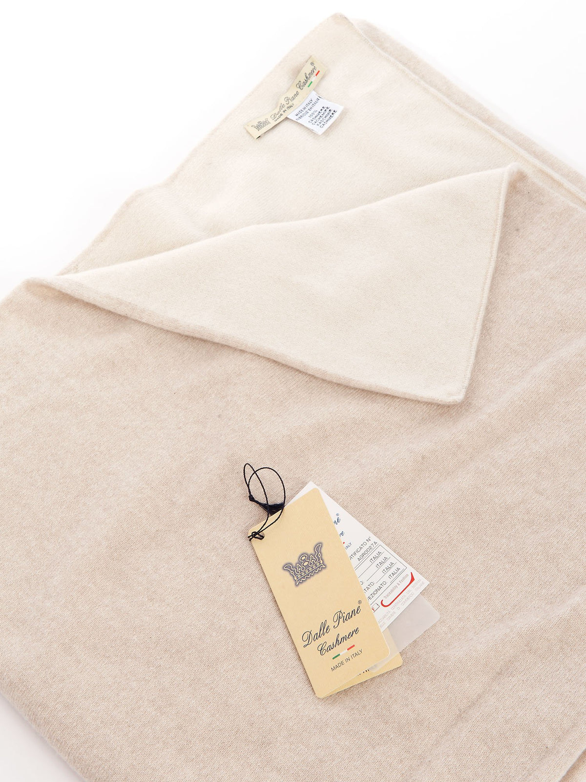 Beige Two-Tone 100% Cashmere Baby Blanket, view 3