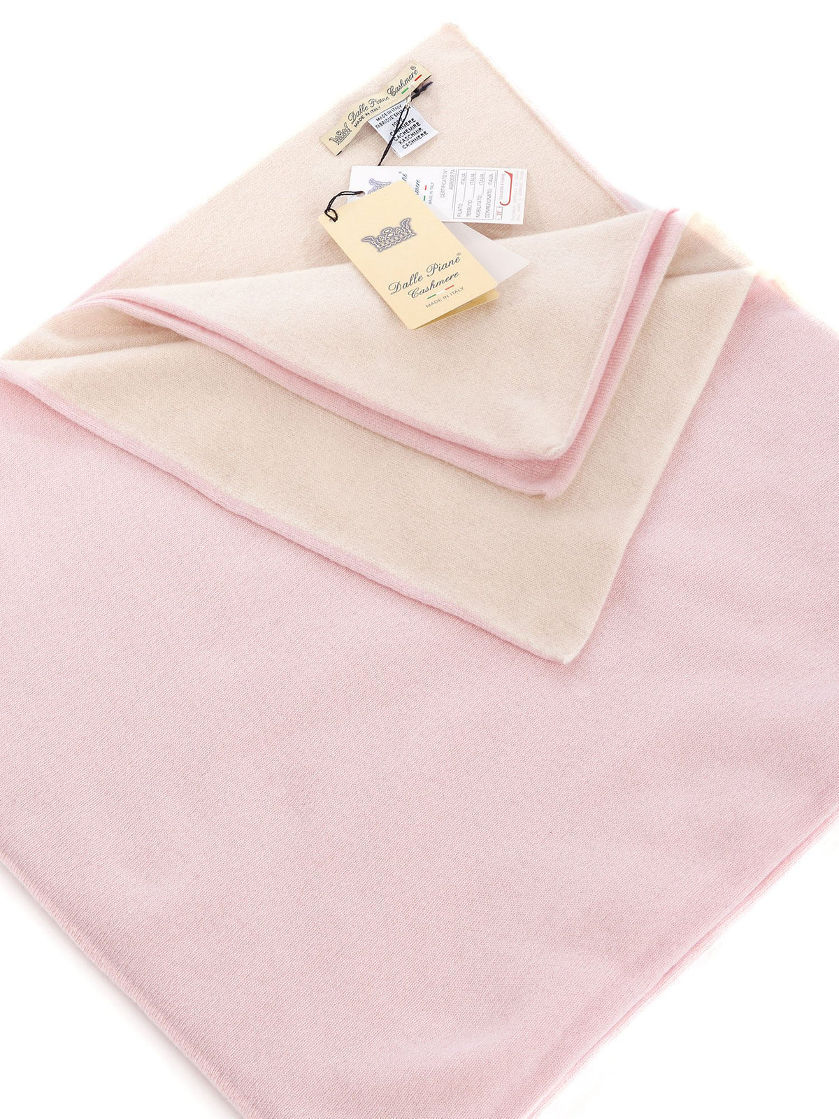 Pink Two-Tone 100% Cashmere Baby Blanket, view 2