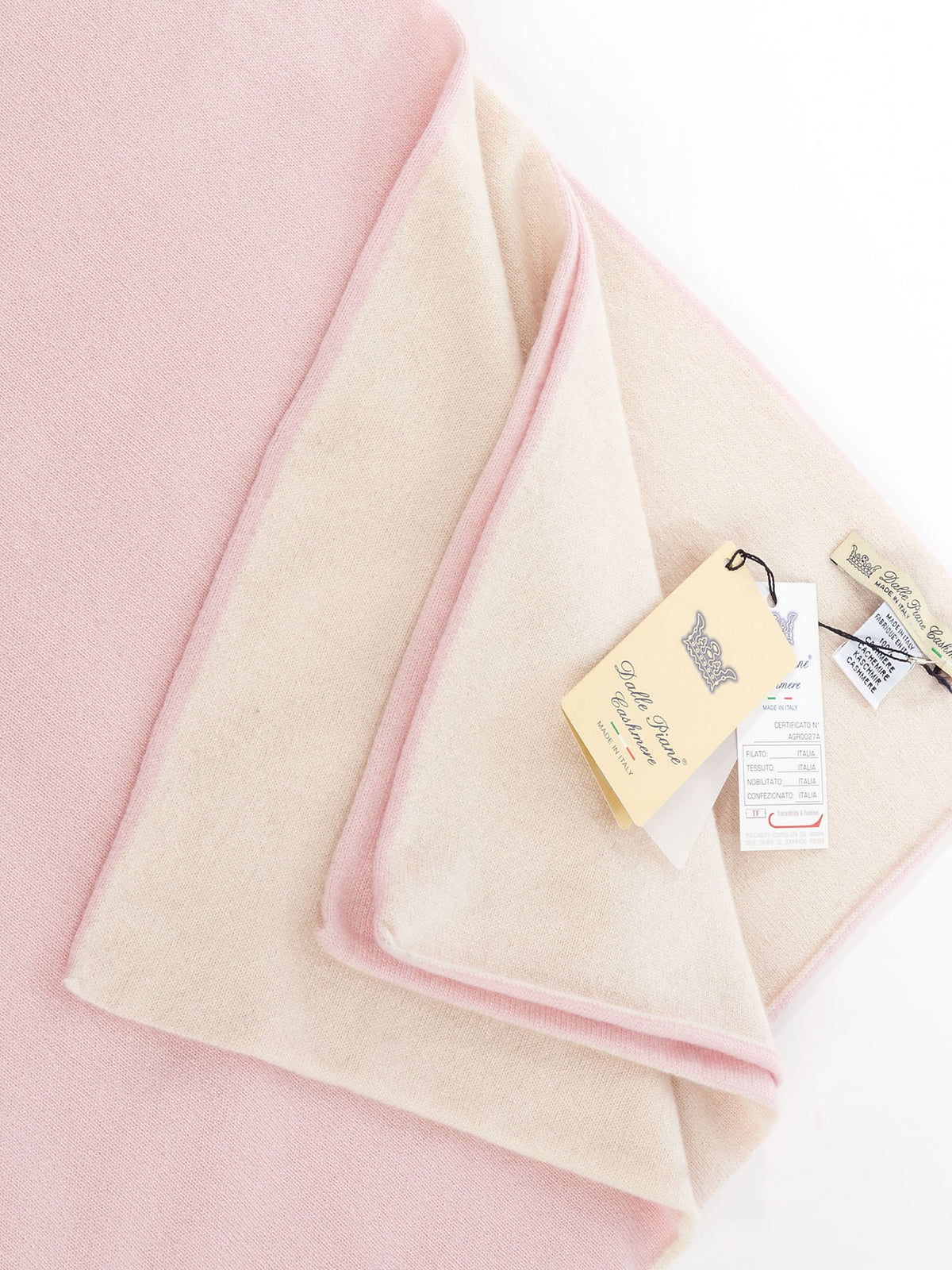 Pink Two-Tone 100% Cashmere Baby Blanket, view 3