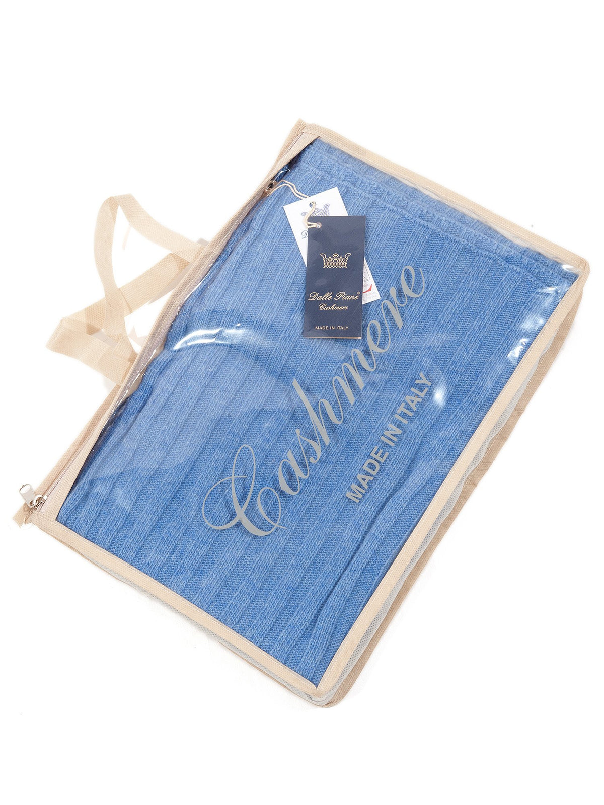 Light Blue Cashmere Blend Scarf and Beanie Set, view 4