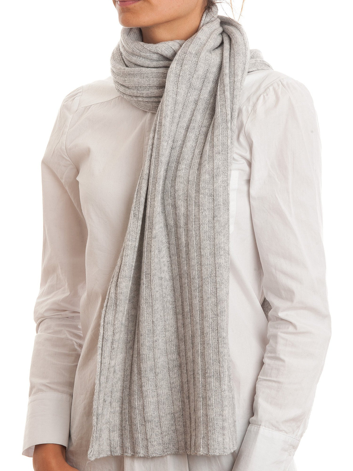 Gray Cashmere Blend Scarf and Beanie Set, view 2