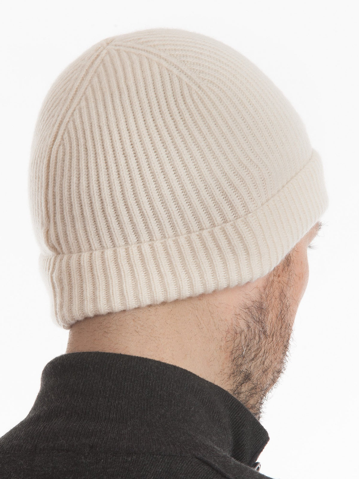 Cream Men's 100% Cashmere Beanie