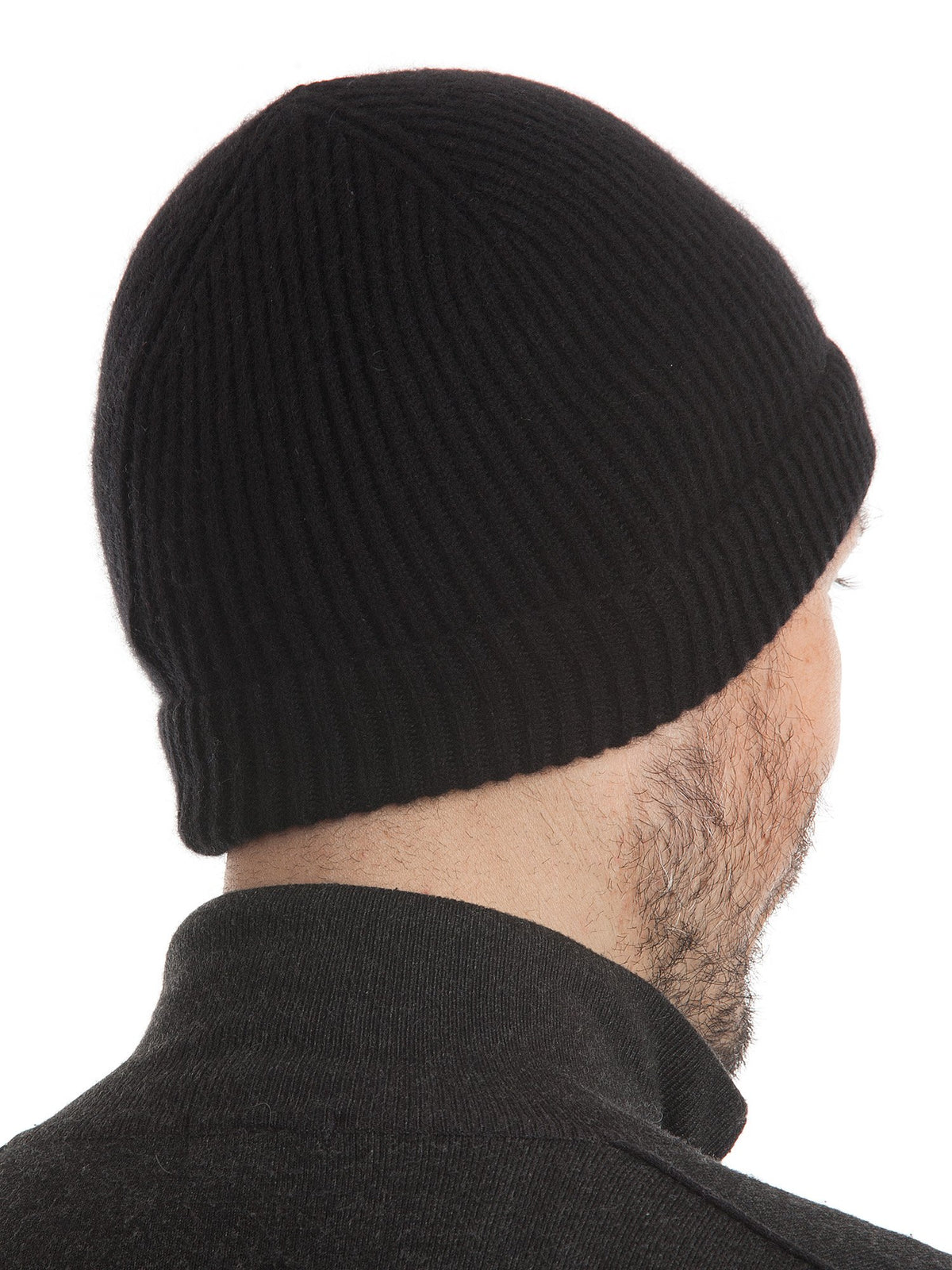Black Men's 100% Cashmere Beanie