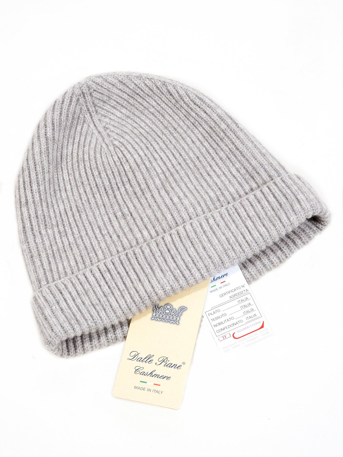 Gray Women's Fisherman's Rib 100% Cashmere Beanie, view 2