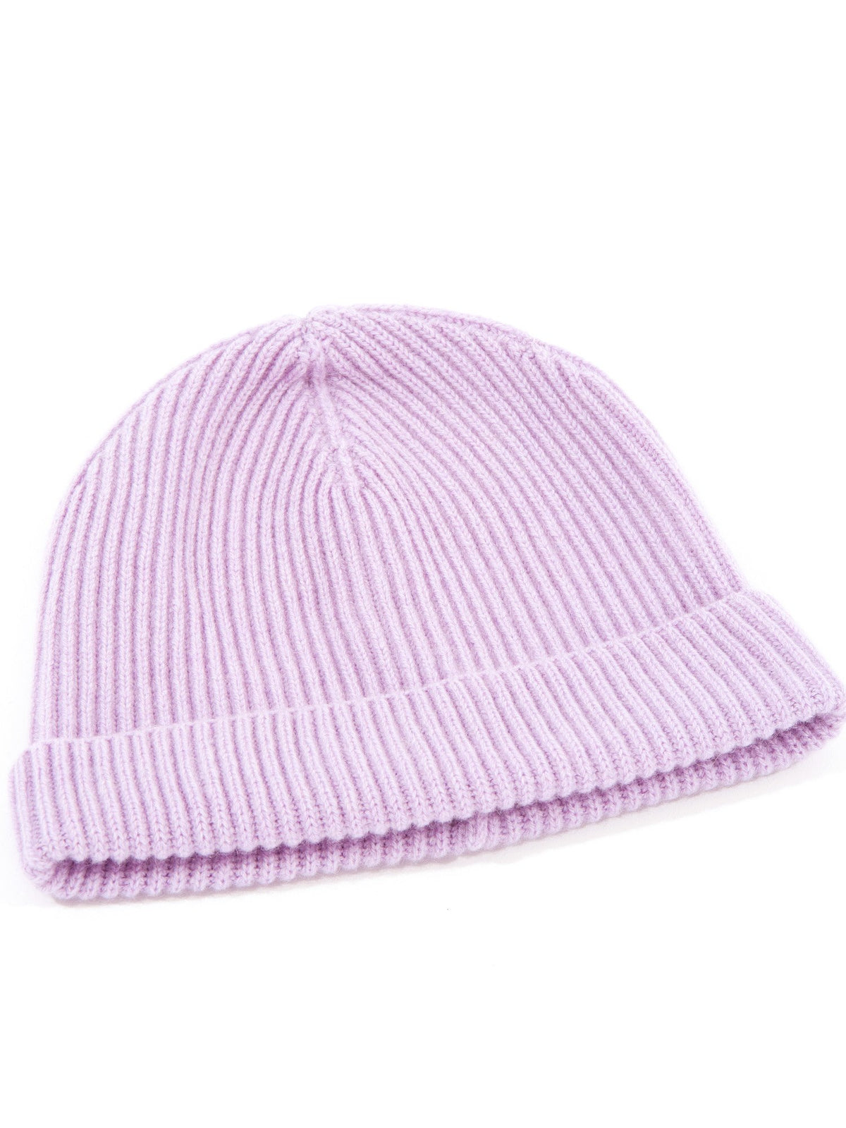 Lilac Women's Fisherman's Rib 100% Cashmere Beanie, view 4