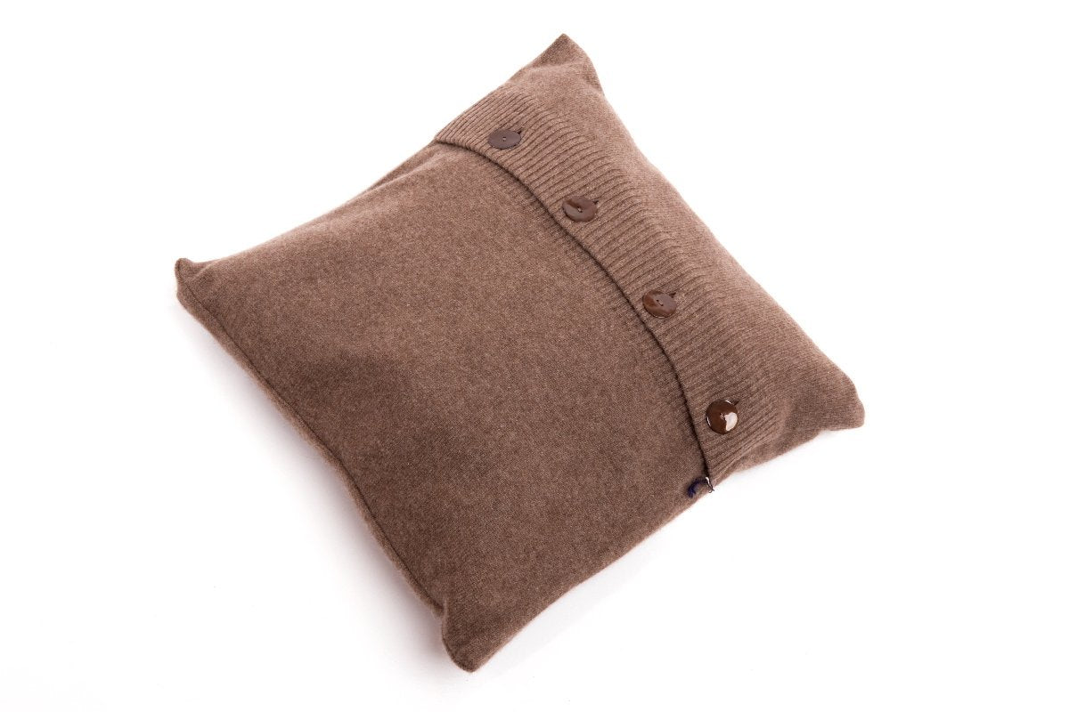 Mink 100% Cashmere Pillow With Buttons