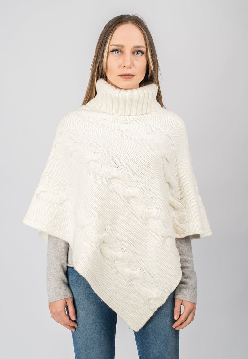 Cashmere turtleneck poncho sale