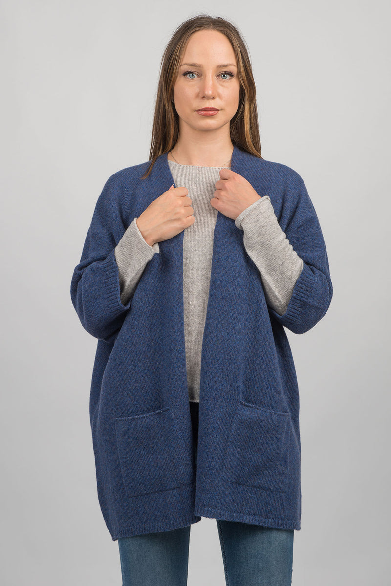 Cashmere blend 3/4 sleeve cardigan | Dalle Piane Cashmere