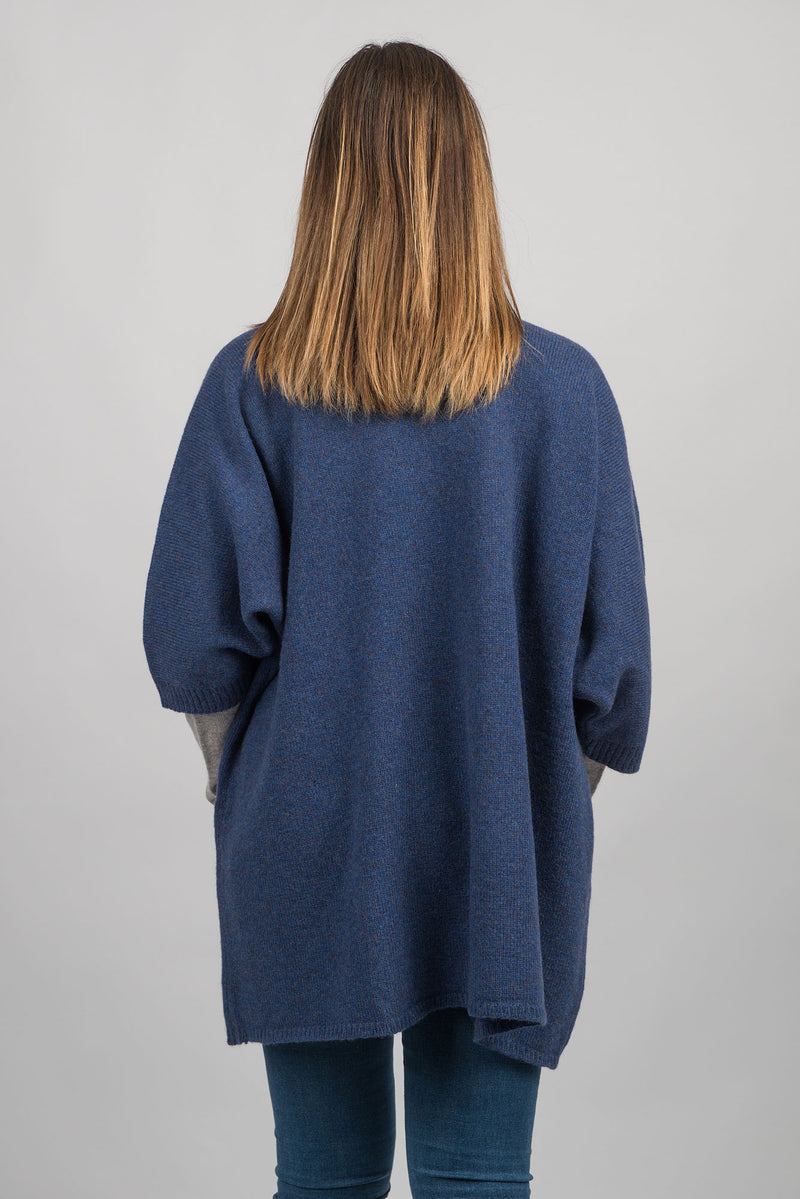Cashmere blend 3/4 sleeve cardigan | Dalle Piane Cashmere
