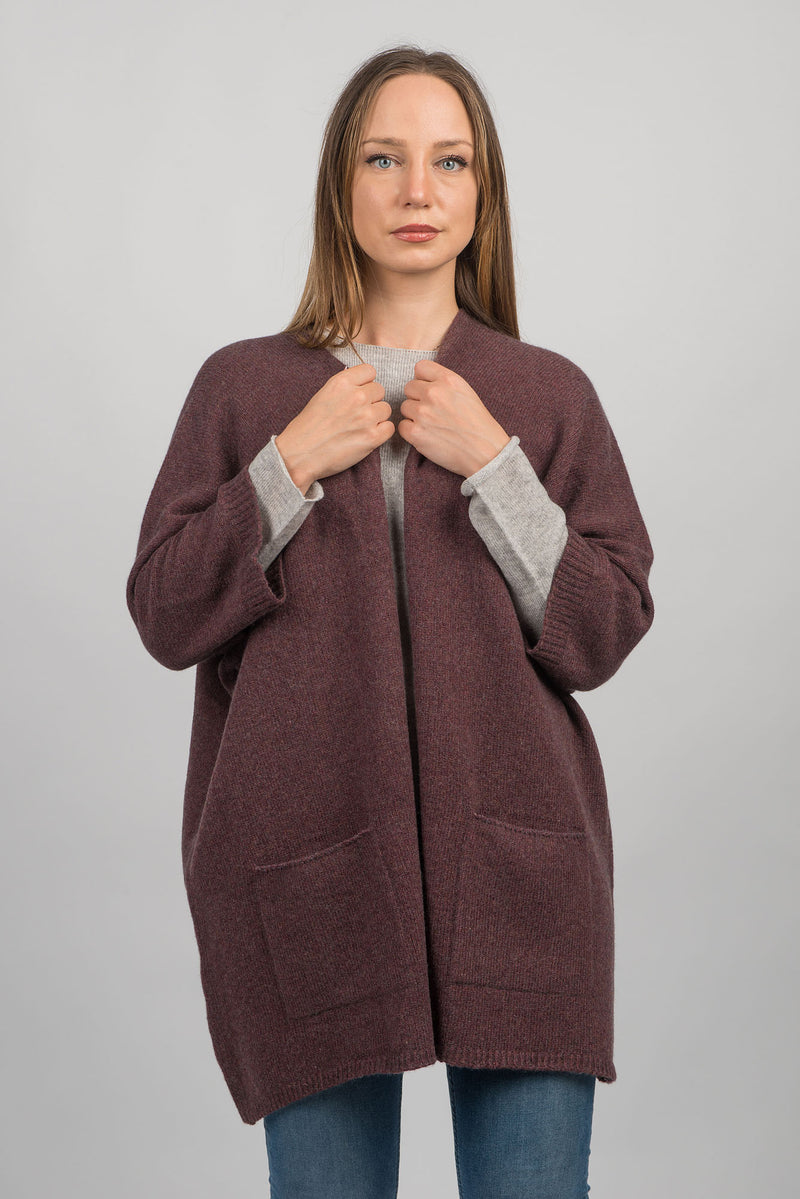 Cashmere blend 3/4 sleeve cardigan | Dalle Piane Cashmere