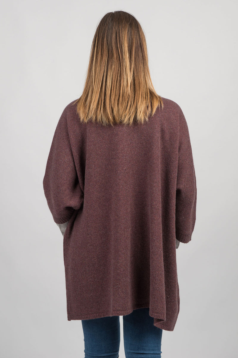 Cashmere blend 3/4 sleeve cardigan | Dalle Piane Cashmere