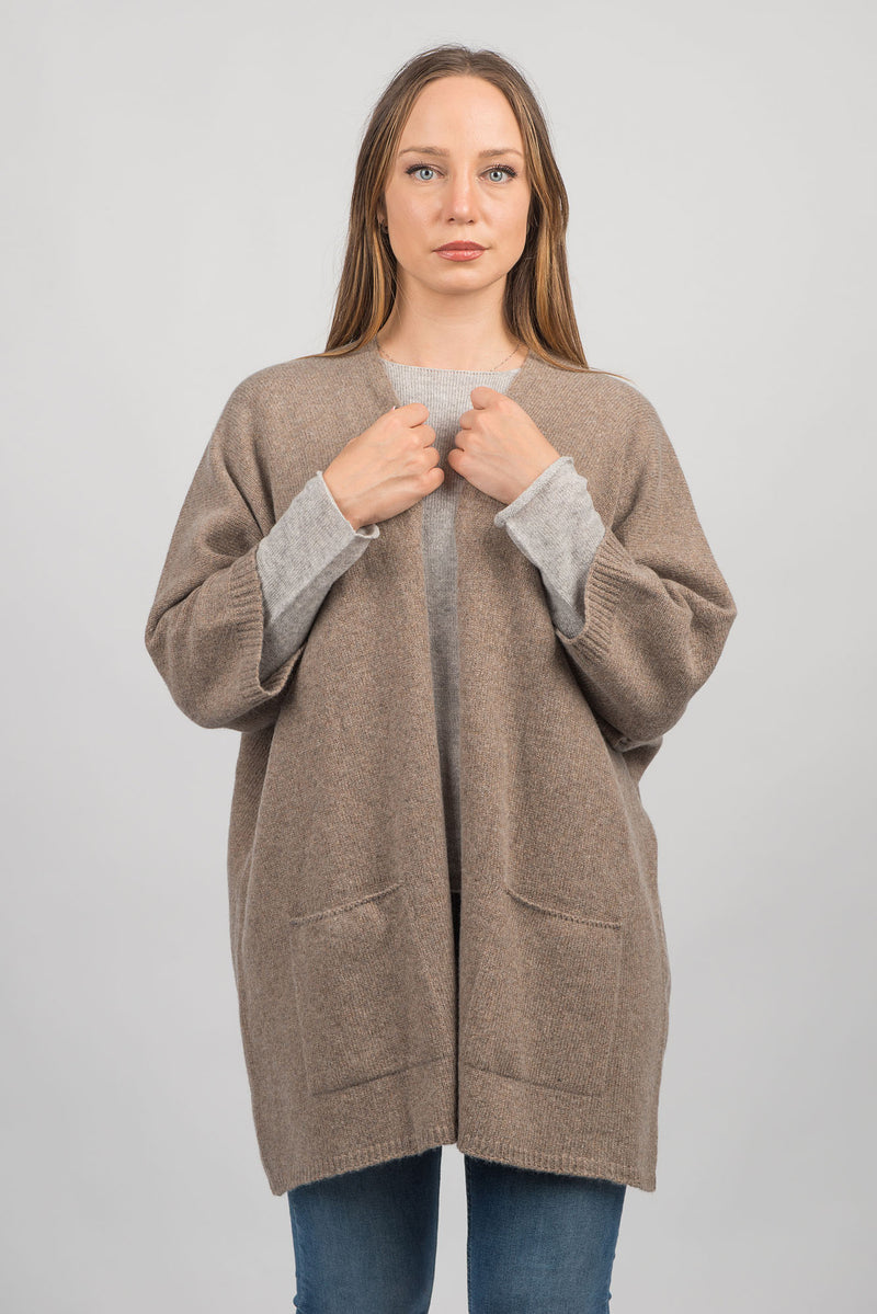 Cashmere blend 3/4 sleeve cardigan | Dalle Piane Cashmere