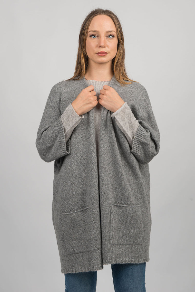 Cashmere blend 3/4 sleeve cardigan | Dalle Piane Cashmere