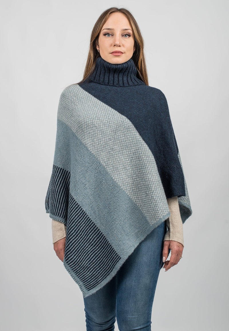 Striped Poncho | Dalle Piane Cashmere