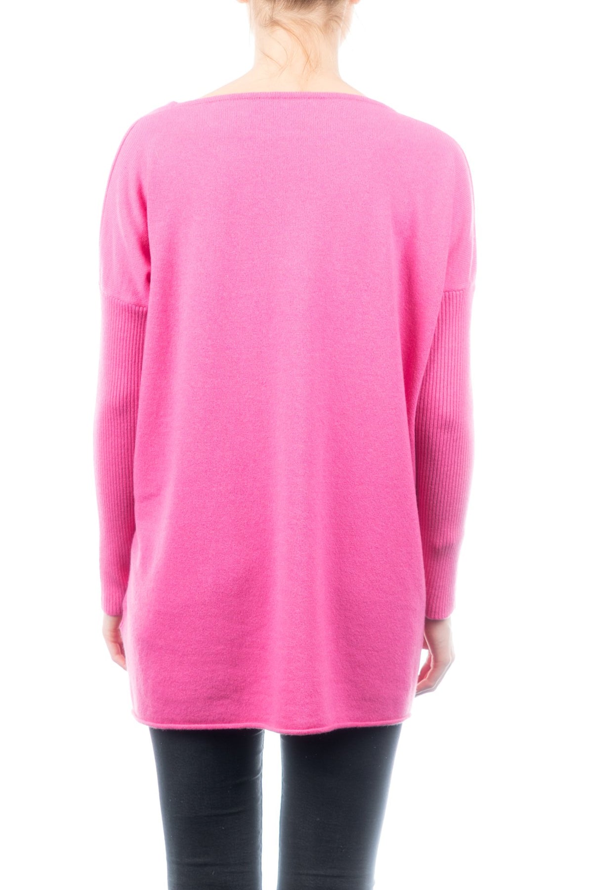 Fuchsia Women's Cashmere Blend Oversized Sweater, view 3