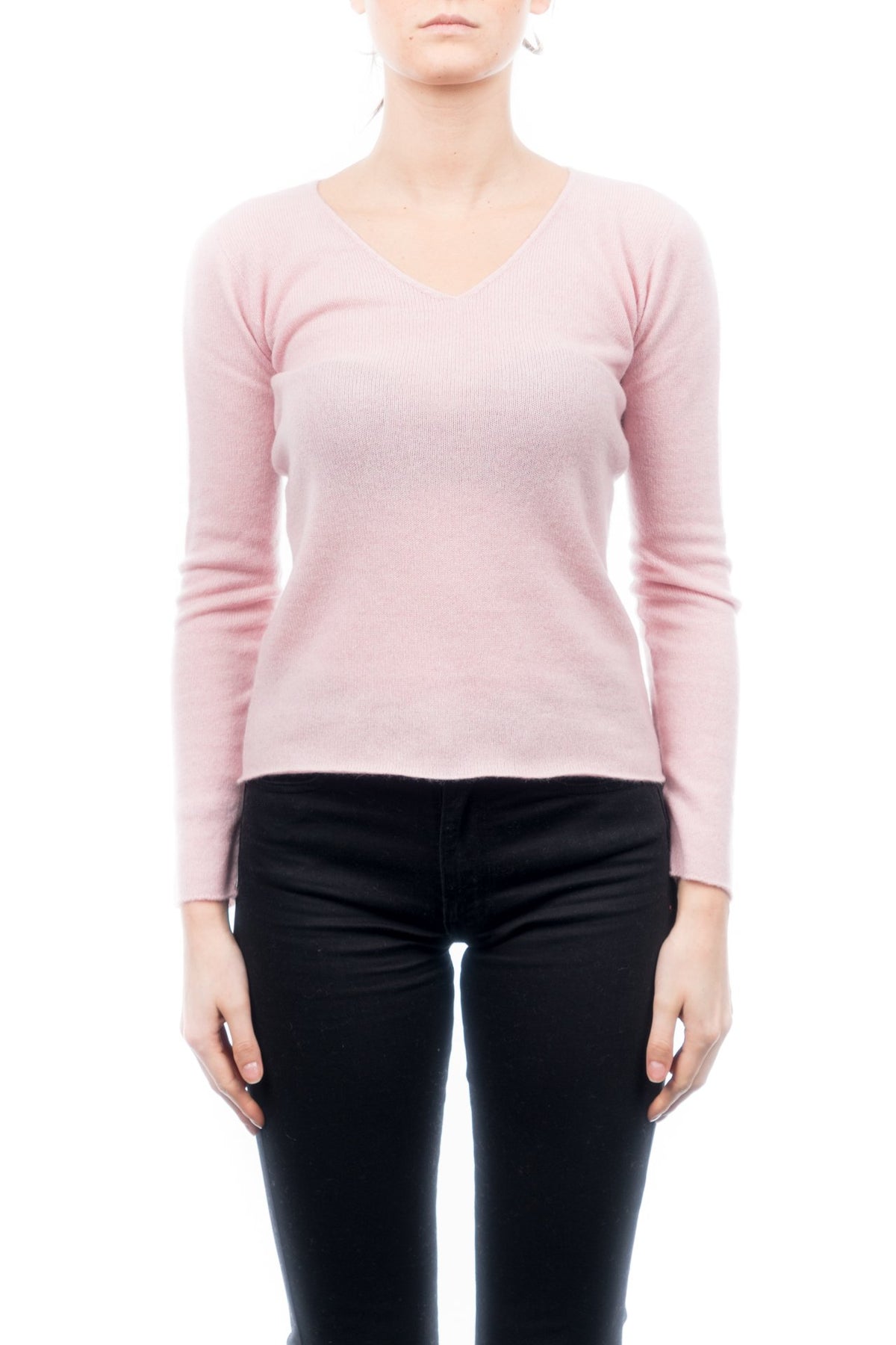 Pink Women's 100% Cashmere V-Neck