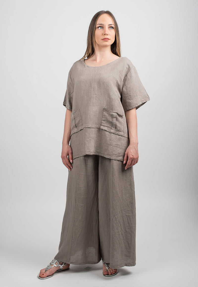 Pantalone Palazzo 100% lino | Dalle Piane Cashmere