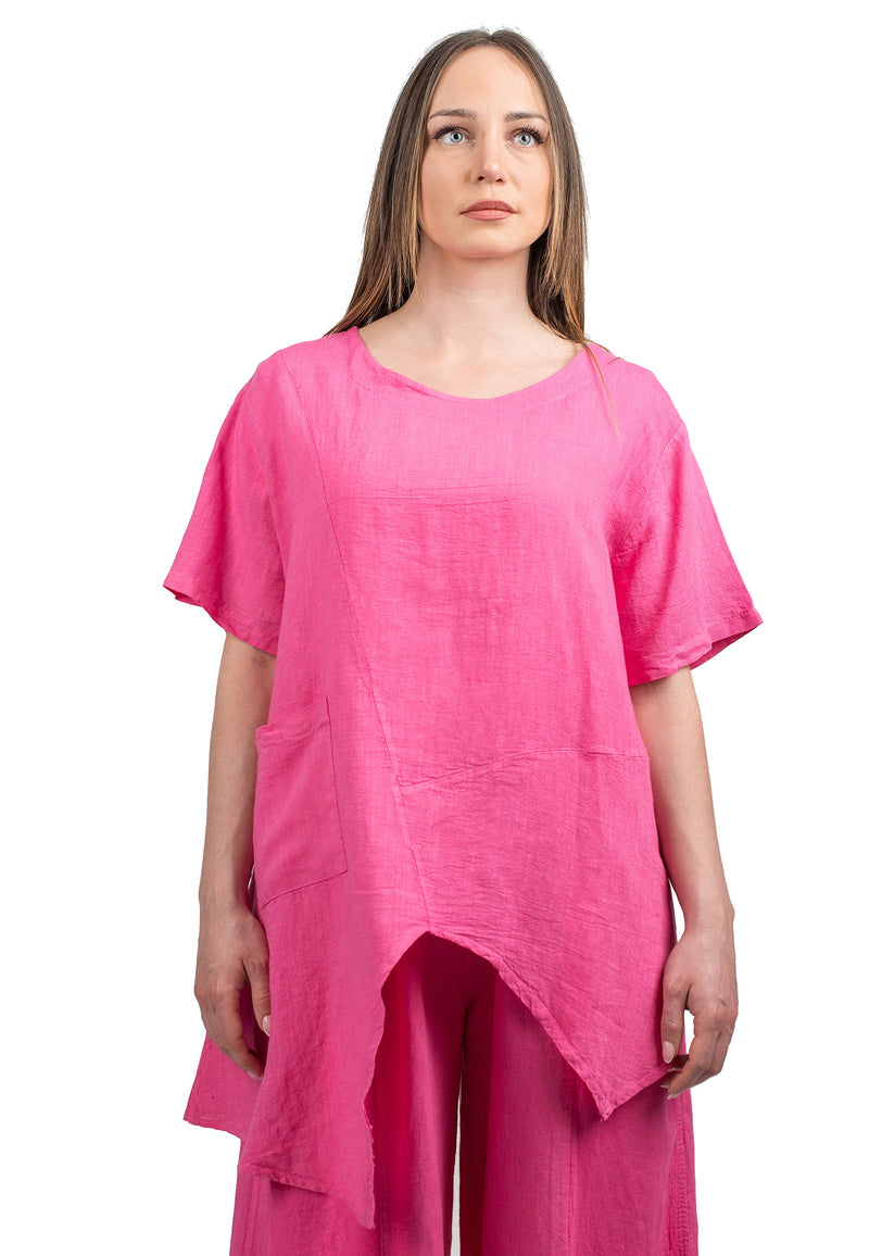 Casacca asimmetrica 100% lino | Dalle Piane Cashmere