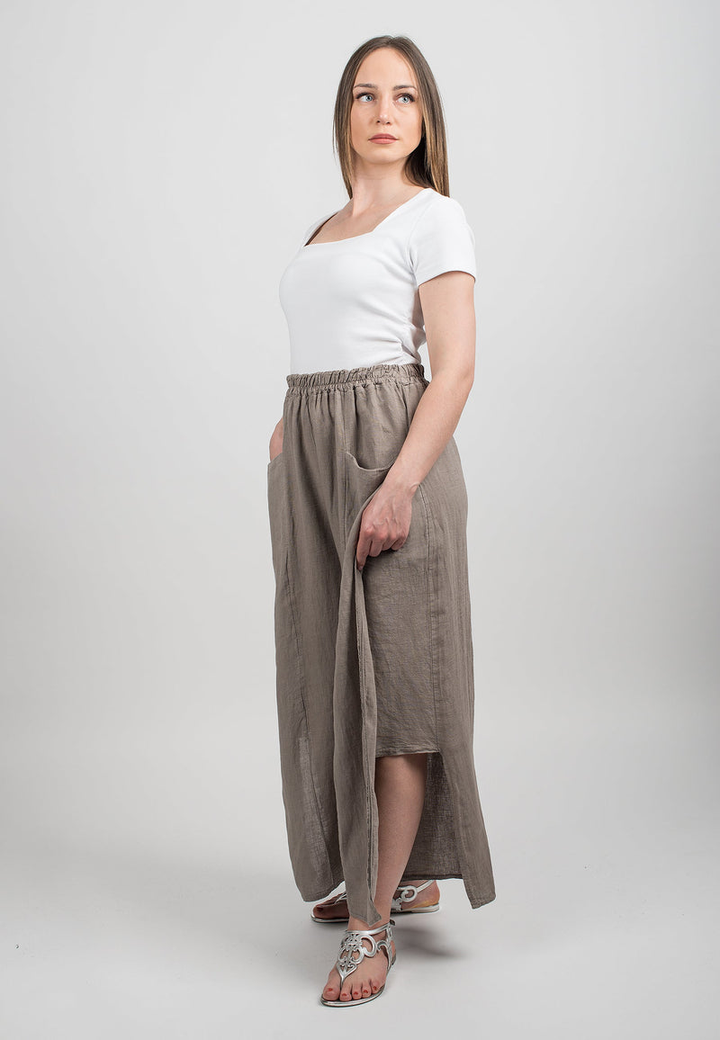 Pantalone con spacchi in 100% lino | Dalle Piane Cashmere