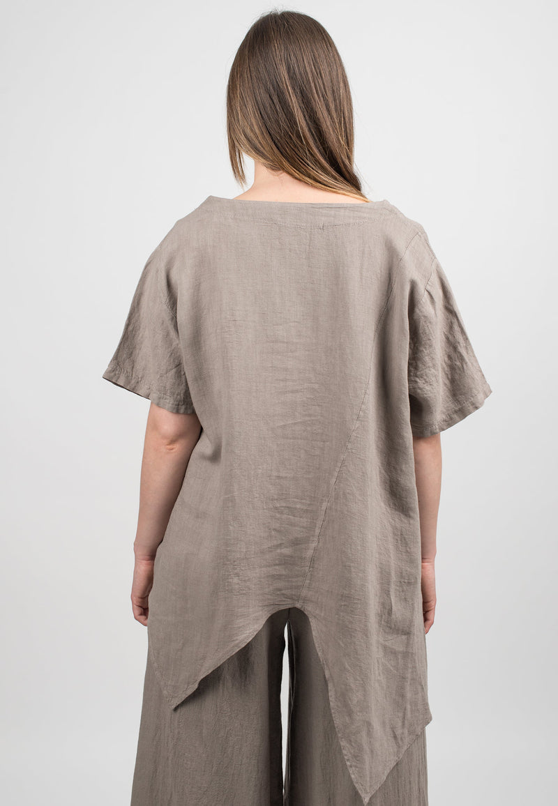 Casacca asimmetrica 100% lino | Dalle Piane Cashmere