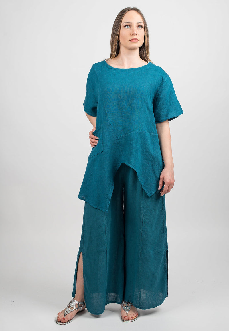 Casacca asimmetrica 100% lino | Dalle Piane Cashmere