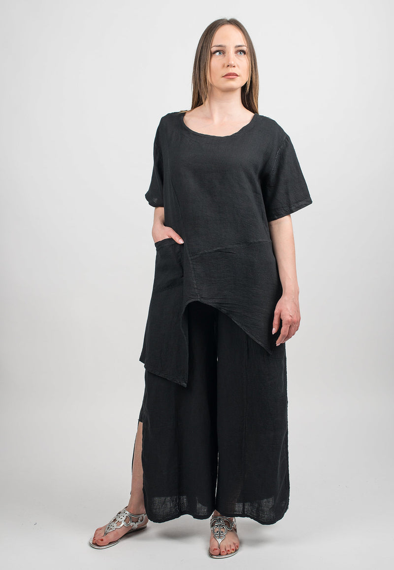 Casacca asimmetrica 100% lino | Dalle Piane Cashmere