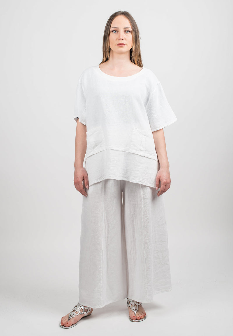 Pantalone Palazzo 100% lino | Dalle Piane Cashmere