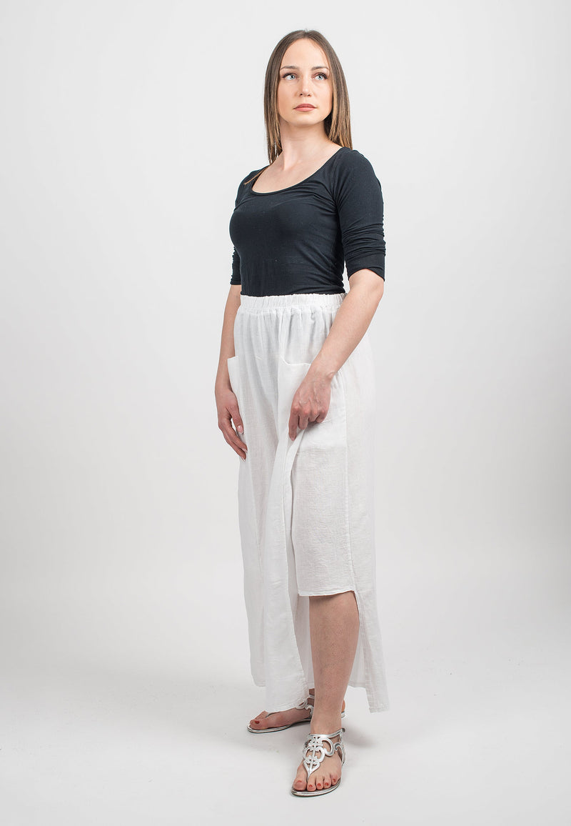 Pantalone con spacchi in 100% lino | Dalle Piane Cashmere