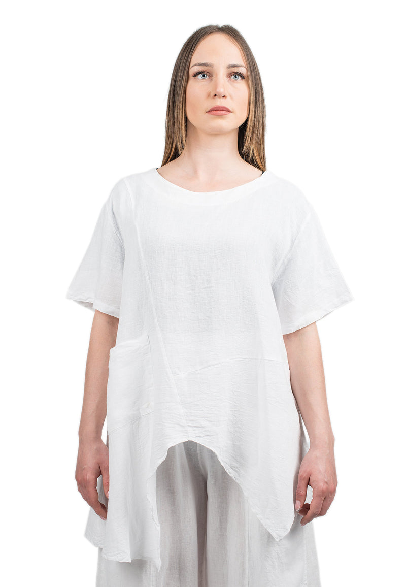 Casacca asimmetrica 100% lino | Dalle Piane Cashmere