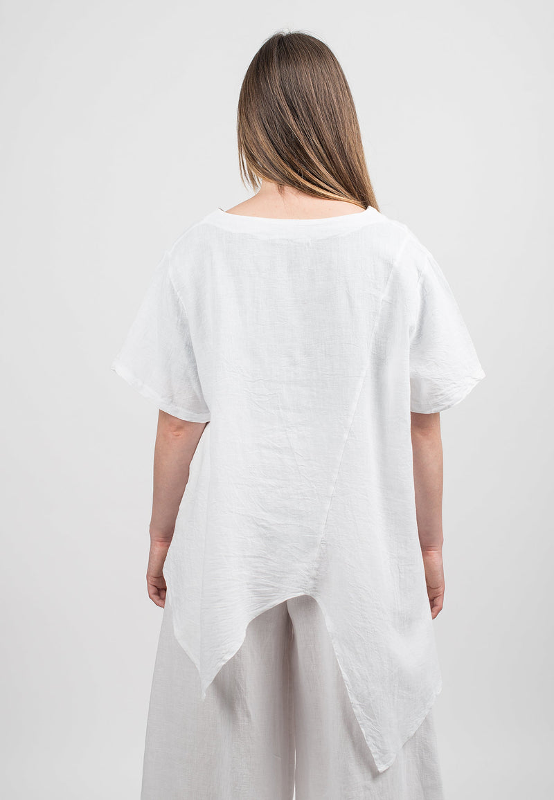 Casacca asimmetrica 100% lino | Dalle Piane Cashmere