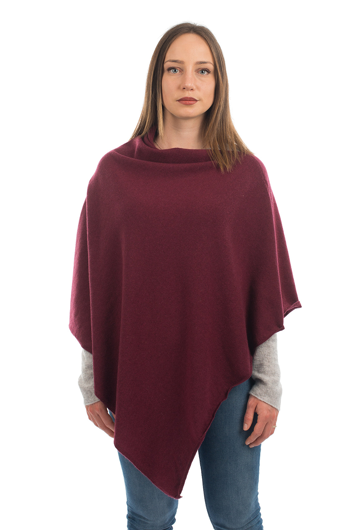 Burgundy Cashmere Blend Poncho