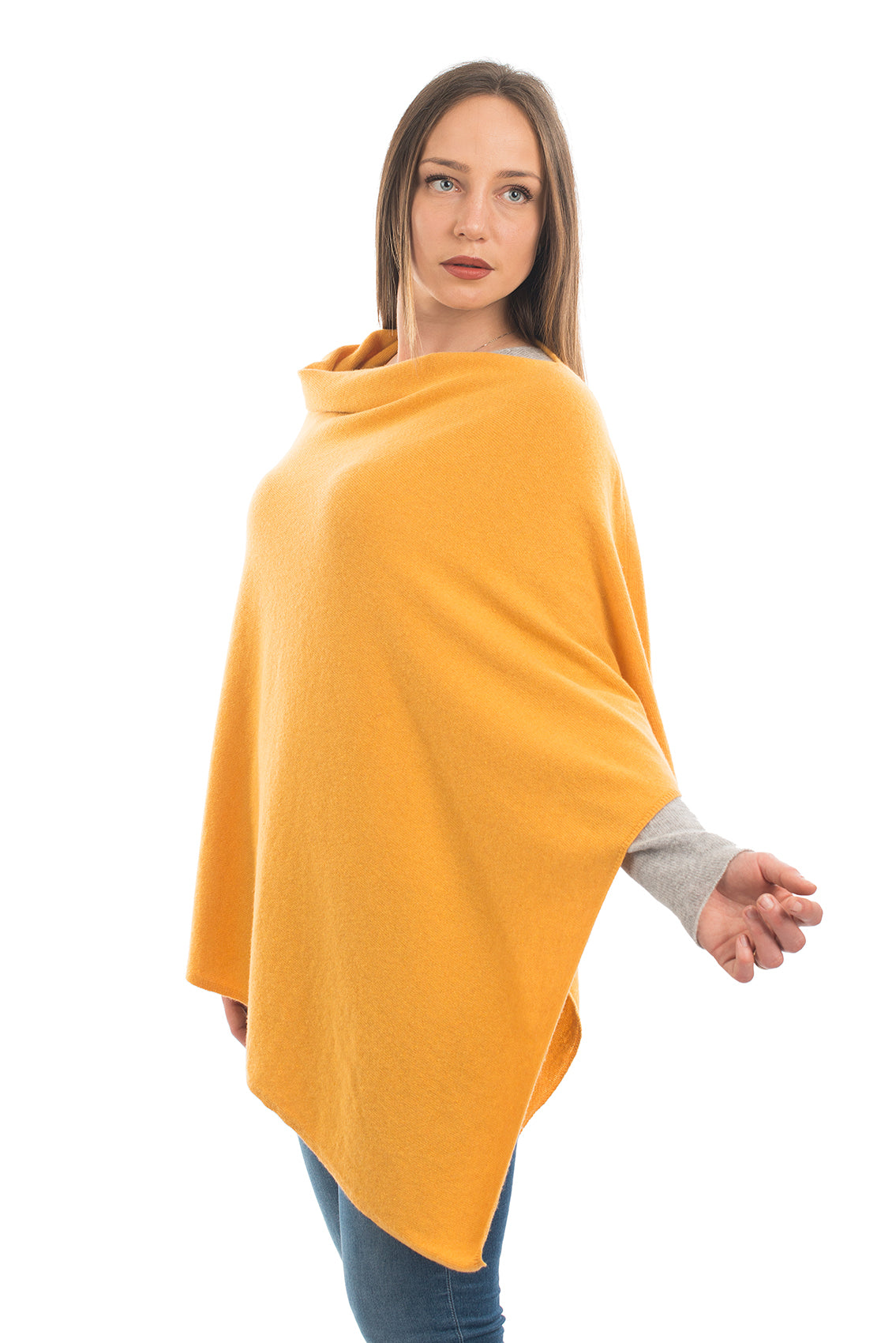Green Cashmere Blend Poncho, view 2