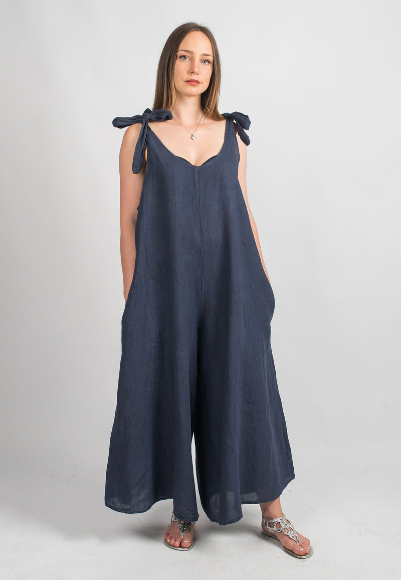 Jampsuit dress 100% Linen | Dalle Piane Cashmere