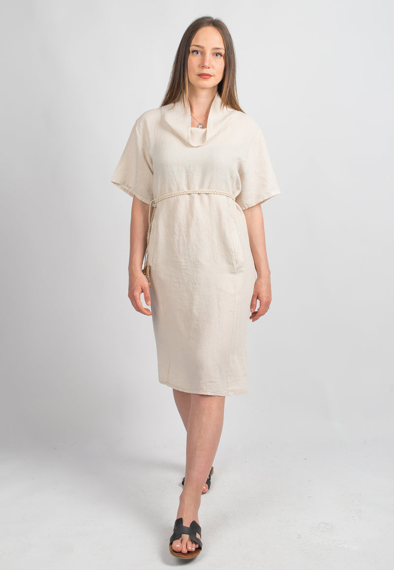 Short dress in 100% Linen | Dalle Piane Cashmere