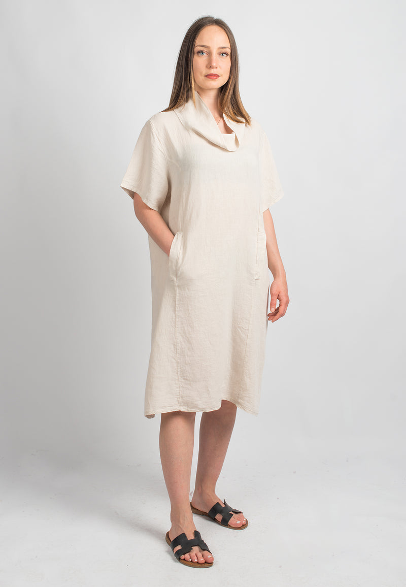 Short dress in 100% Linen | Dalle Piane Cashmere