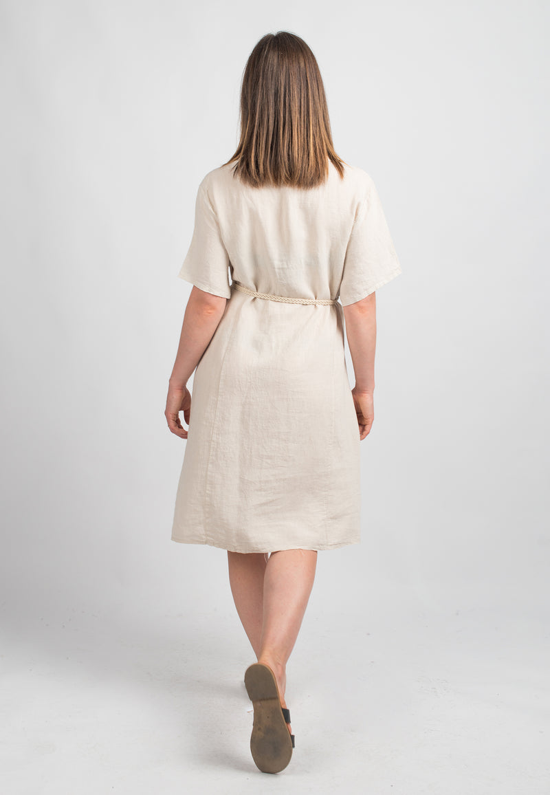 Short dress in 100% Linen | Dalle Piane Cashmere