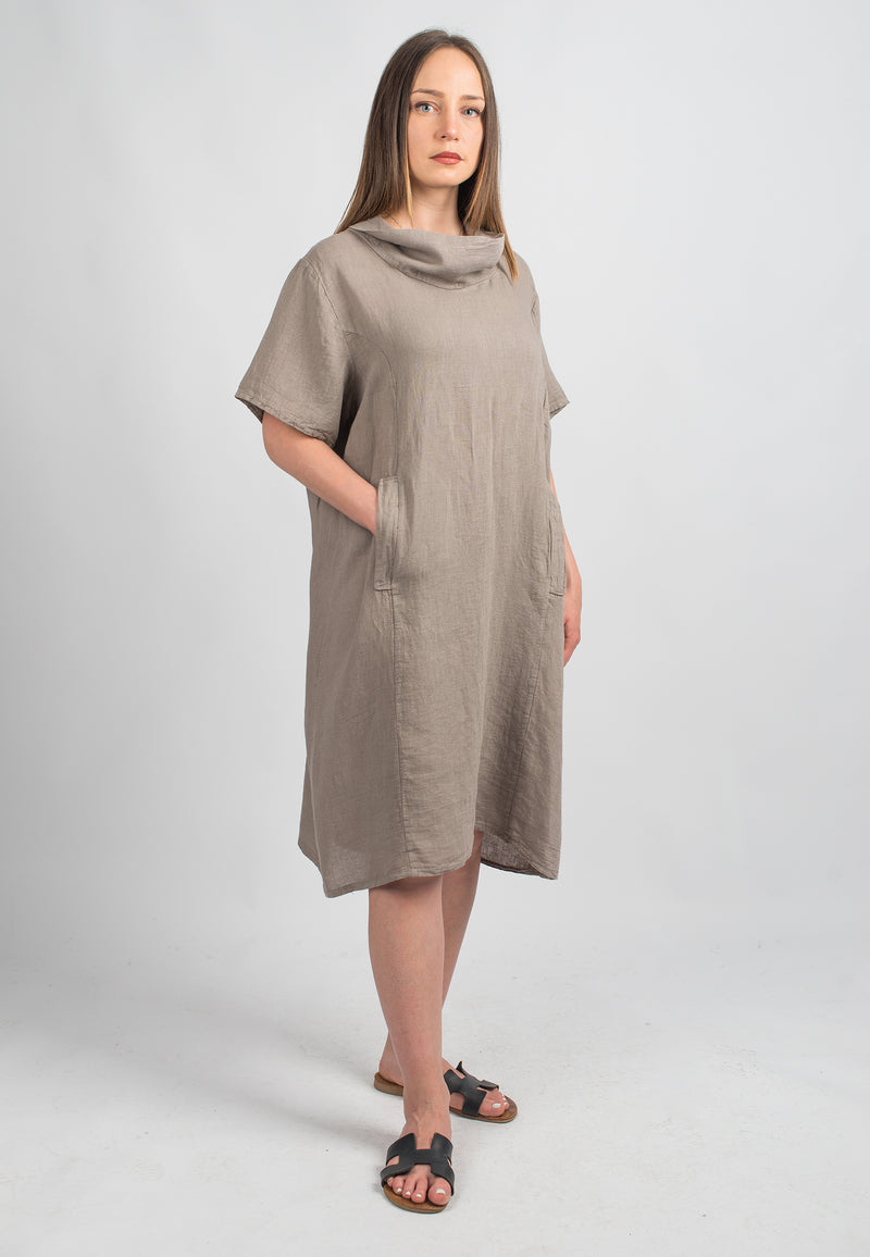 Short dress in 100% Linen | Dalle Piane Cashmere