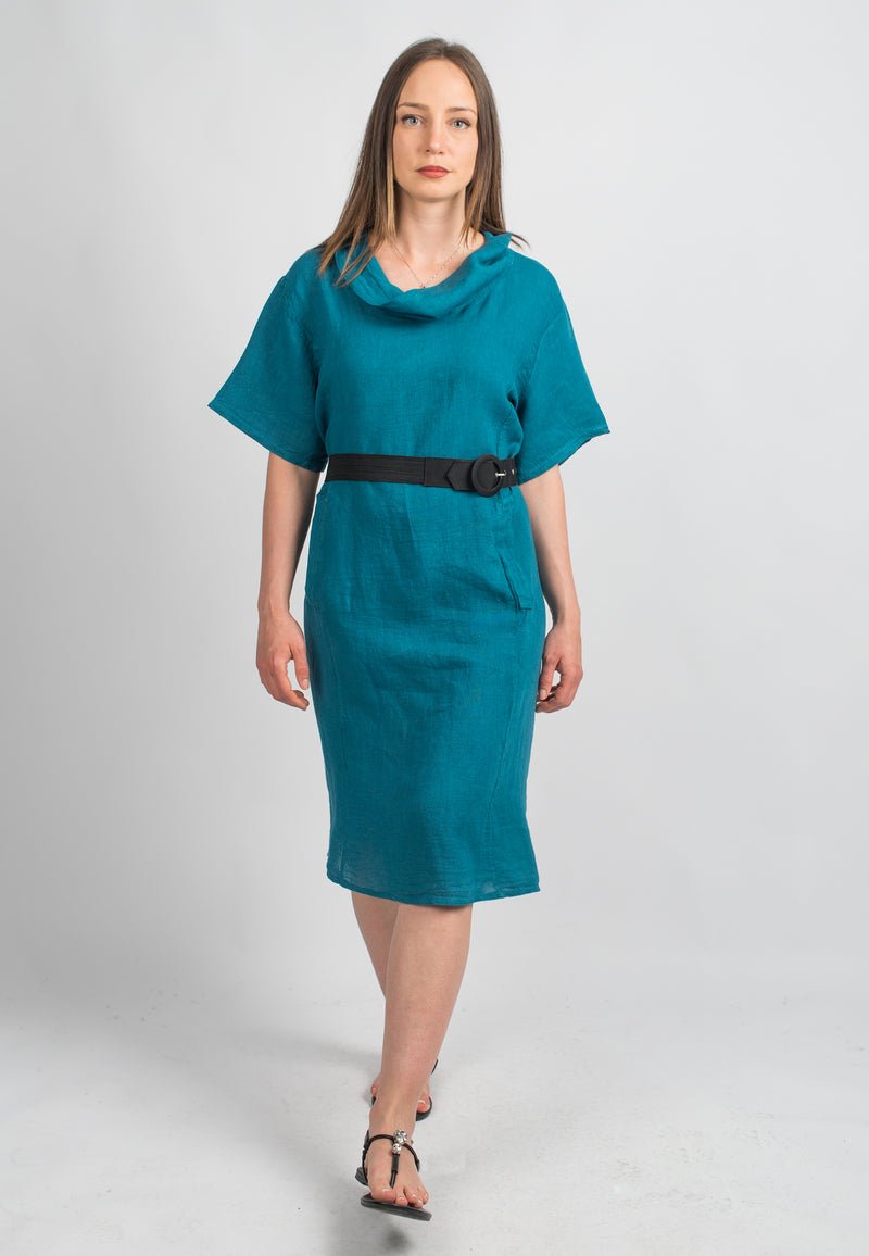 Short dress in 100% Linen | Dalle Piane Cashmere