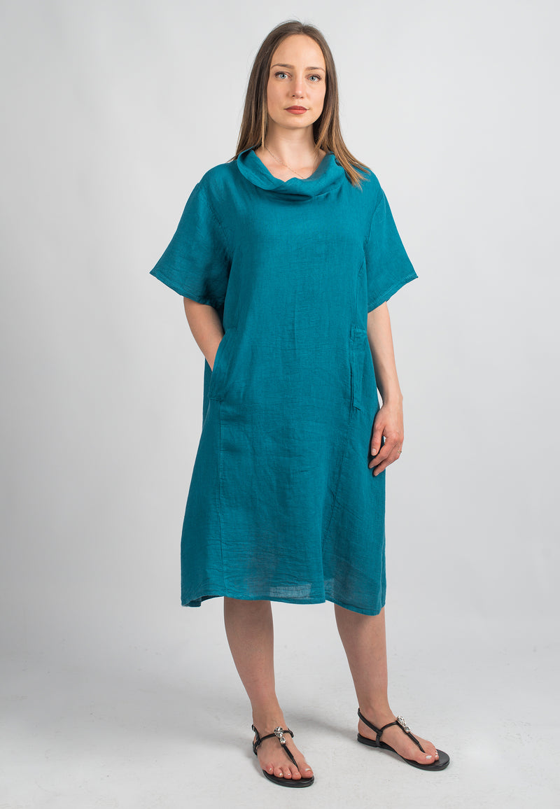 Short dress in 100% Linen | Dalle Piane Cashmere