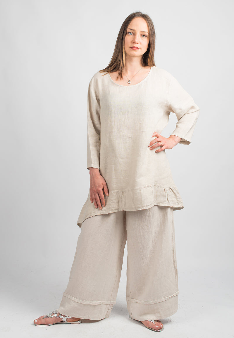 Long blouse 100% linen | Dalle Piane Cashmere