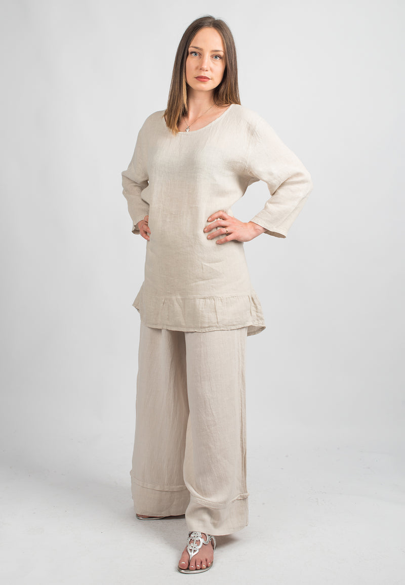 Long blouse 100% linen | Dalle Piane Cashmere