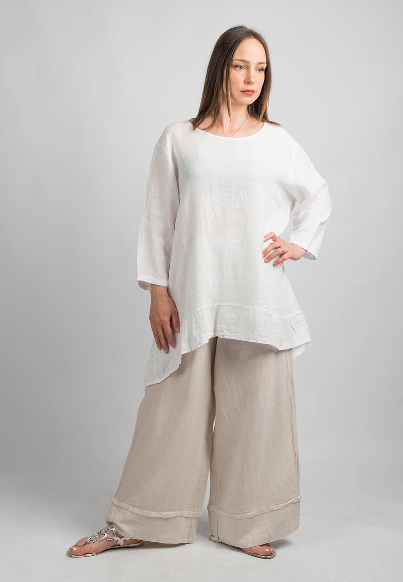 Long blouse 100% linen | Dalle Piane Cashmere